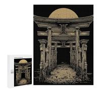 Jigsaw 500 PCS for Teenagerss Japanese Torii Gate with Rising Sun Jigsaw for Adults Toy Wall Decor Presents for Women Unique Gifts for Birthday And Christmas 500 PCS