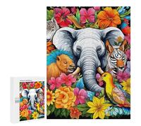 Jigsaw 500 PCS for Teenagerss Jungle Symphony Vibrant Wildlife Artwork Puzzles for Adults Relaxing Games Analysis And Logic Parent-child Interaction 500 PCS