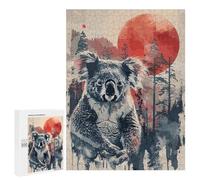 Jigsaw 500 PCS for Teenagerss Koala Red Sun Watercolor Puzzles for Teenagerss Analysis And Logic Parent-child Interaction Challenging Game Toys 500 PCS