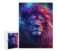 Jigsaw 500 PCS for Teenagerss Lion Night Galaxy Aurora Puzzles for Adults Relax Games Staycation Kill Time for Is Ideal As A Gift 500 PCS