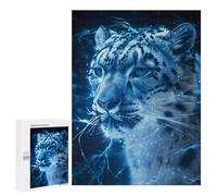 Jigsaw 500 PCS for Teenagerss Luminescent Snow Leopard Jigsaw for Adults Toy Wall Decor Presents for Women Unique Gifts for Birthday And Christmas 500 PCS