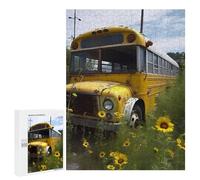 Jigsaw 500 PCS for Teenagerss Old School Bus Puzzles for Adults Relax Games Staycation Kill Time for Is Ideal As A Gift 500 PCS
