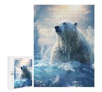 Jigsaw 500 PCS for Teenagerss Polar Bear in Ice World Puzzles for Adults Relax Games Staycation Kill Time for Is Ideal As A Gift 500 PCS