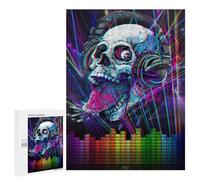 Jigsaw 500 PCS for Teenagerss Rad Raspberry Music Skull Jigsaw for Adults Toy Wall Decor Presents for Women Unique Gifts for Birthday And Christmas 500 PCS