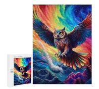 Jigsaw 500 PCS for Teenagerss Rainbow Owl in Flight Puzzles for Adults Relaxing Games Analysis And Logic Parent-child Interaction 500 PCS