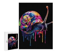 Jigsaw 500 PCS for Teenagerss Rainbow Snail Drip Art Jigsaw for Adults Toy Wall Decor Presents for Women Unique Gifts for Birthday And Christmas 500 PCS