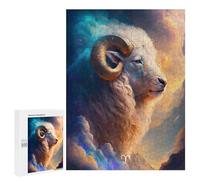 Jigsaw 500 PCS for Teenagerss Ram in Cosmic Clouds Puzzles for Adults Relax Games Staycation Kill Time for Is Ideal As A Gift 500 PCS