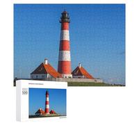 Jigsaw 500 PCS for Teenagerss Red And White Lighthouse Tower Puzzles for Adults Relaxing Games Analysis And Logic Parent-child Interaction 500 PCS