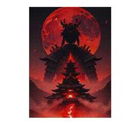 Jigsaw 500 PCS for Teenagerss Samurai Burning Castle Jigsaws for Adults Relaxing Games Stress Reliever Unique Gifts for Birthday And Christmas 500 PCS