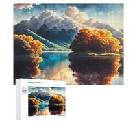 Jigsaw 500 PCS for Teenagerss Serene Lake Reflections Puzzles for Adults Relaxing Games Analysis And Logic Parent-child Interaction 500 PCS