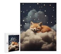 Jigsaw 500 PCS for Teenagerss Sleeping Red Fox Puzzles for Adults Relax Games Staycation Kill Time for Is Ideal As A Gift 500 PCS