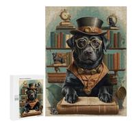 Jigsaw 500 PCS for Teenagerss Smart Black Lab Retriever Puzzles for Adults Relax Games Staycation Kill Time for Is Ideal As A Gift 500 PCS