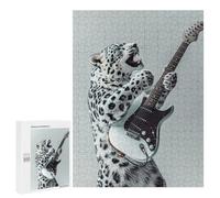 Jigsaw 500 PCS for Teenagerss Snow Ocelot Guitar Puzzle for Adults Anti-Stress Toys Difficult Hard for Is Ideal As A Gift 500 PCS