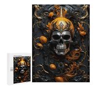 Jigsaw 500 PCS for Teenagerss Spooky Skull Artwork Puzzles for Teenagerss Analysis And Logic Parent-child Interaction Challenging Game Toys 500 PCS