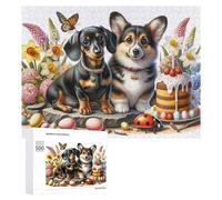Jigsaw 500 PCS for Teenagerss Spring Birthday Celebration with Dogs Jigsaw Relax Games Difficult Challenge Unique Gifts for Birthday And Christmas 500 PCS