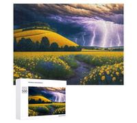 Jigsaw 500 PCS for Teenagerss Thunderstorm Over Golden Fields Puzzles for Adults Relaxing Games Analysis And Logic Parent-child Interaction 500 PCS