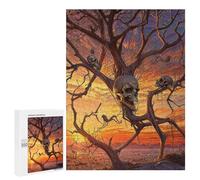 Jigsaw 500 PCS for Teenagerss Tree Branch Skull Animals Puzzles for Adults Relax Games Staycation Kill Time for Is Ideal As A Gift 500 PCS