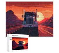 Jigsaw 500 PCS for Teenagerss Truck Journey Through Sunset Mountains Puzzles for Adults Relaxing Games Analysis And Logic Parent-child Interaction 500 PCS