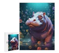 Jigsaw 500 PCS for Teenagerss Underwater Hippo Adventure Puzzles for Adults Relaxing Games Analysis And Logic Parent-child Interaction 500 PCS