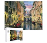 Jigsaw 500 PCS for Teenagerss Venetian Canal Gondola Scene Puzzles for Adults Relaxing Games Analysis And Logic Parent-child Interaction 500 PCS