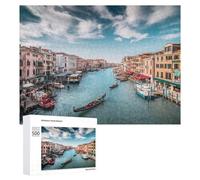 Jigsaw 500 PCS for Teenagerss Venice Canal Gondola Ride Jigsaw Relax Games Difficult Challenge Unique Gifts for Birthday And Christmas 500 PCS