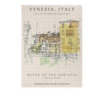 Jigsaw 500 PCS for Teenagerss Venice, Italy Sketch Jigsaw for Adults Hands-on Game Difficult Challenge Parent-child Interaction 500 PCS