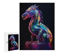 Jigsaw 500 PCS for Teenagerss Vibrant Crystal Dragon Puzzles for Adults Relax Games Staycation Kill Time for Is Ideal As A Gift 500 PCS