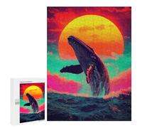 Jigsaw 500 PCS for Teenagerss Whale Jumping Sunset Jigsaw Puzzle Family Games Pattern Assembly Unique Gifts for Birthday And Christmas 500 PCS
