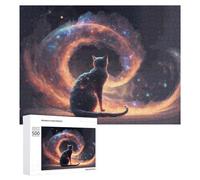Jigsaw 500 PCS for Teenagerss Whispering Cats A Cosmic Journey Puzzles for Adults Relaxing Games Analysis And Logic Parent-child Interaction 500 PCS