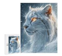 Jigsaw 500 PCS for Teenagerss White Tiger in Snow Puzzles for Adults Relax Games Staycation Kill Time for Is Ideal As A Gift 500 PCS