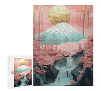 Jigsaw 500 PCS Golden Moon Mountain Waterfall Jigsaw Puzzles for Teenagers Improve Memory Educational Challenge Gifts for Friends And Family 500 PCS