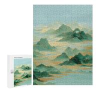 Jigsaw 500 PCS Golden Mountain Landscape Painting Jigsaw Puzzles for Teenagers Improve Memory Educational Challenge Gifts for Friends And Family 500 PCS