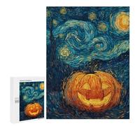 Jigsaw 500 PCS Halloween Pumpkin Night Sky Jigsaw Puzzles for Teenagers Improve Memory Educational Challenge Gifts for Friends And Family 500 PCS