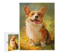 Jigsaw 500 PCS Happy Corgi Painting Puzzle For Teenagers Enhance Memory Train Your Brain And Hands Addictive Toys to Cultivate Patience 500 PCS