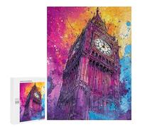 Jigsaw 500 PCS London's Big Ben Clock Tower Art Print Jigsaw Puzzles for Adults Improve Memory Challenging To Complete Christmas Birthday Gifts 500 PCS