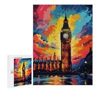 Jigsaw 500 PCS London's Iconic Big Ben in Vibrant Colors Jigsaw Puzzles for Adults Improve Memory Challenging To Complete Christmas Birthday Gifts 500 PCS
