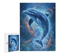 Jigsaw 500 PCS Oceanic Serenity Dolphin Dance Jigsaw Puzzles for Teenagers Improve Memory Educational Challenge Gifts for Friends And Family 500 PCS