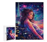 Jigsaw 500 PCS Paris Nights City Lights & Dreams Jigsaw Puzzles for Adults Improve Memory Challenging To Complete Christmas Birthday Gifts 500 PCS