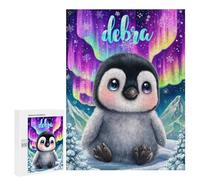 Jigsaw 500 PCS Penguin Aurora Borealis Art Print Puzzle For Teenagers Enhance Memory Train Your Brain And Hands Addictive Toys to Cultivate Patience 500 PCS