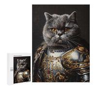 Jigsaw 500 PCS Royal Cat Armor Portrait -1 Jigsaw Puzzles for Teenagers Improve Memory Educational Challenge Gifts for Friends And Family 500 PCS