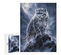 Jigsaw 500 PCS Snow Leopard Mountain Majesty Jigsaw Puzzles for Teenagers Improve Memory Educational Challenge Gifts for Friends And Family 500 PCS
