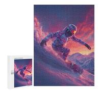Jigsaw 500 PCS Snowboarder in Cosmic Sunset Jigsaw Puzzles for Adults Improve Memory Challenging To Complete Christmas Birthday Gifts 500 PCS