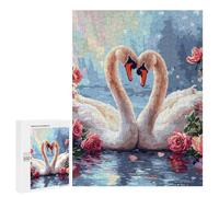 Jigsaw 500 PCS Swan Lake Romance Art Print Jigsaw Puzzles for Adults Improve Memory Challenging To Complete Christmas Birthday Gifts 500 PCS