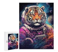Jigsaw 500 PCS Tiger Astronaut in Space-5 Puzzle For Teenagers Enhance Memory Train Your Brain And Hands Addictive Toys to Cultivate Patience 500 PCS