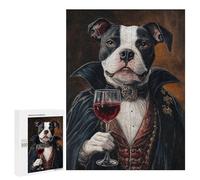 Jigsaw 500 PCS Vampire Dog in Formal Attire Jigsaw Puzzles for Teenagers Improve Memory Educational Challenge Gifts for Friends And Family 500 PCS