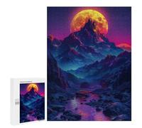 Jigsaw 500 PCS Vibrant Mountain Moonlit Landscape Puzzle For Teenagers Enhance Memory Train Your Brain And Hands Addictive Toys to Cultivate Patience 500 PCS