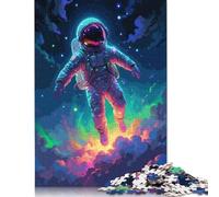 Jigsaw 500 Pieces Astronaut On The Space Puzzles Adults Difficulty Jigsaw Puzzles Education Toys Games Family Decoration 500pcs (52x38cm)