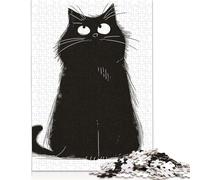 Jigsaw 500 Pieces Black Cat Art Jigsaw Puzzles Adults Difficulty Jigsaw Puzzles Education Toys Games Family Decoration 500pcs (52x38cm)