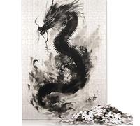 Jigsaw 500 Pieces Black Dragon Ink Art Puzzle Jigsaw Adults Puzzles Jigsaw Education Game Educational Toys Gifts Jigsaw Puzzles 500pcs (52x38cm)