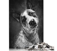 Jigsaw 500 Pieces Black Meme Dog Puzzles Adults Difficulty Jigsaw Puzzles Education Toys Games Family Decoration 500pcs (52x38cm)